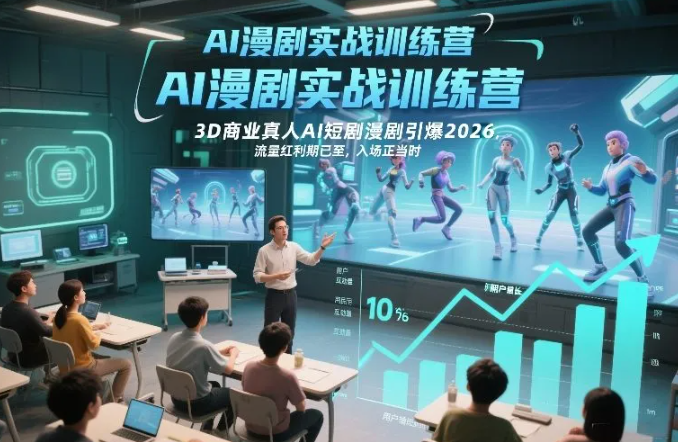 AI漫剧实战训练营,3D商业真人AI短剧漫剧引爆2026,流量红利期已至,入场正当时