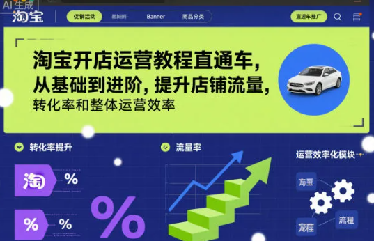 淘宝开店运营教程直通车,从基础到进阶,提升店铺流量,转化率和整体运营效率(更新26年3月24日)