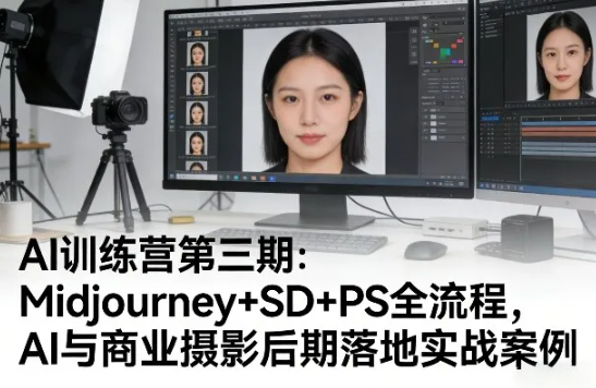 AI训练营第三期:Midjourney+SD+PS全流程,AI与商业摄影后期落地实战案例